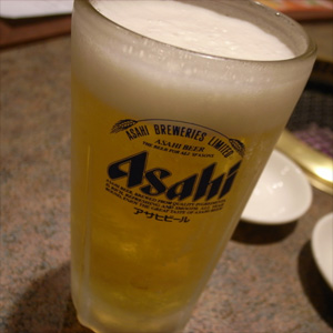 焼肉＋ビール＠安楽亭