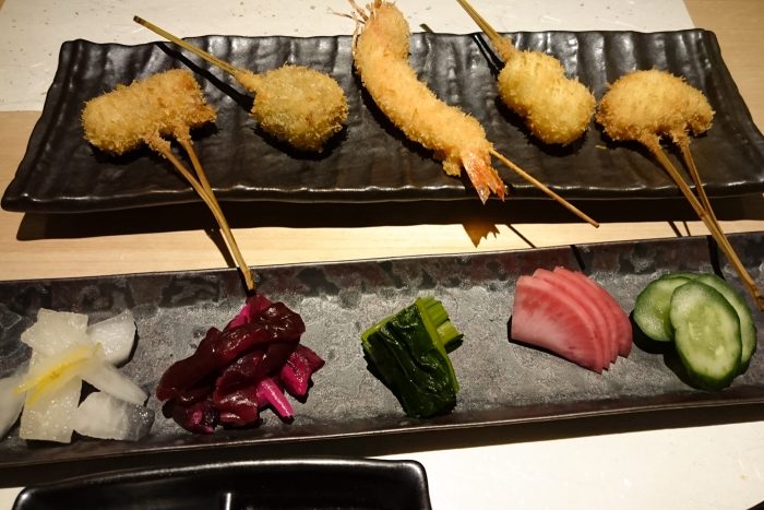 串揚げと漬物